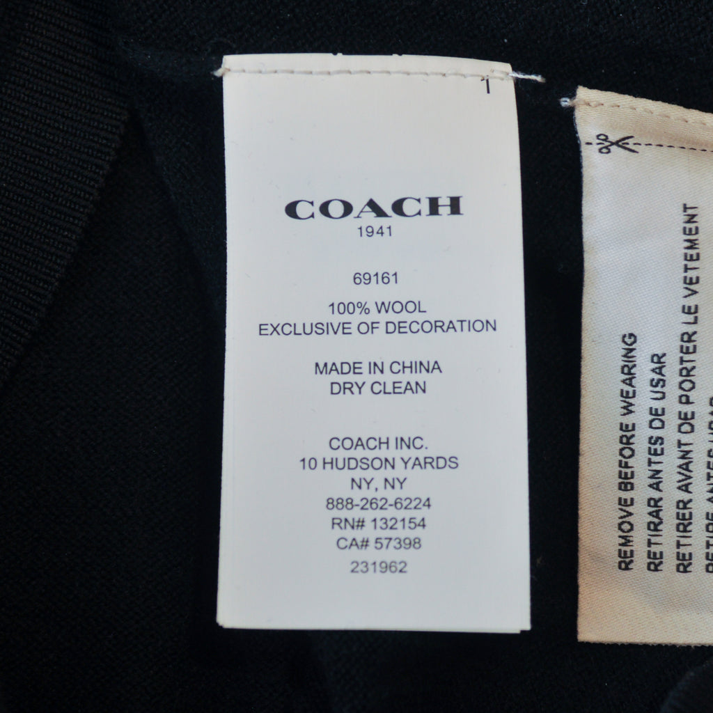 Coach Black Wool Dinosaur Embroidered Sweater