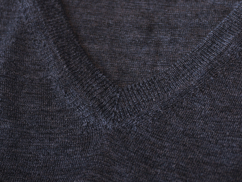 Hugo Boss Dark Blue Melba-N Merino Wool V-Neck Sweater