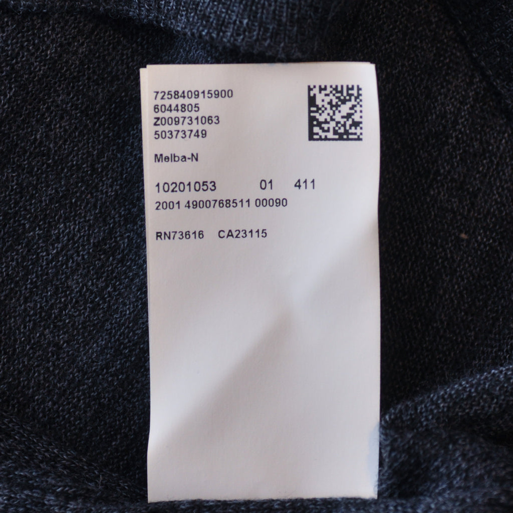 Hugo Boss Dark Blue Melba-N Merino Wool V-Neck Sweater