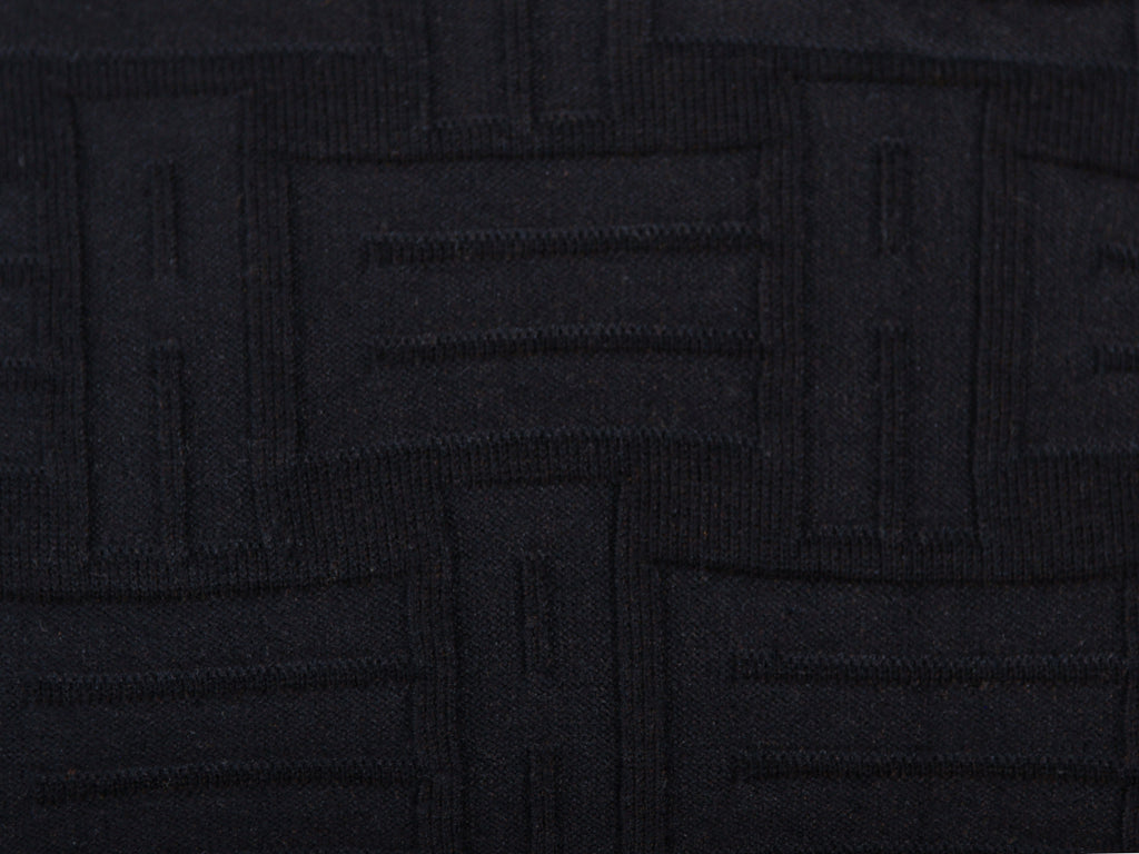 Emporio Armani Black Letter Jacquard Crew Neck Sweater