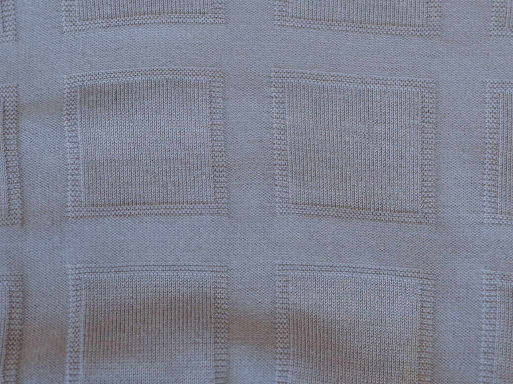 Emporio Armani Grey Square Jacquard Crew Neck Sweater