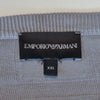 Emporio Armani Grey Square Jacquard Crew Neck Sweater