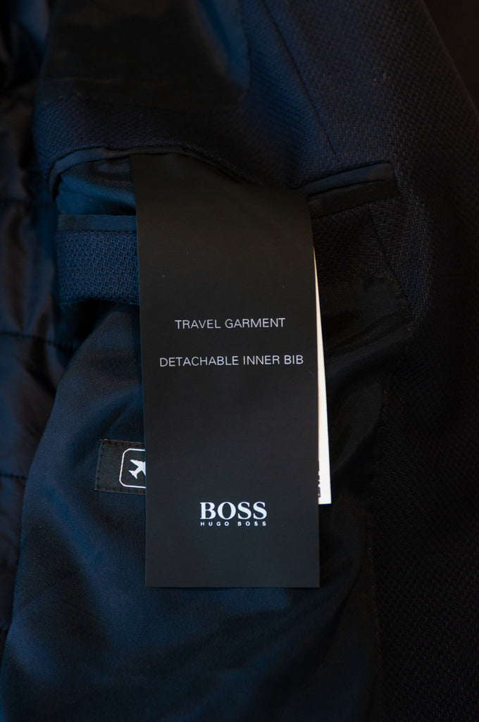 Hugo Boss Navy Blue Hadik1 Slim Fit Travel Blazer