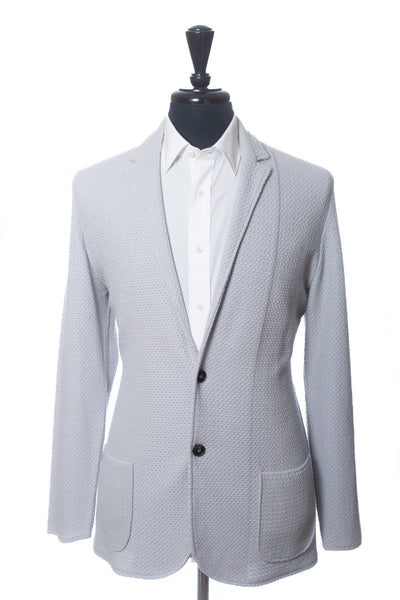 Maurizio Balldassari Cement Grey Knit Swacket Blazer