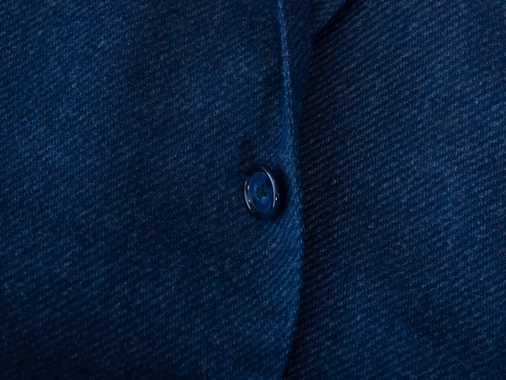 Corneliani Dark Blue Cashmere Blend Twill Gate Blazer