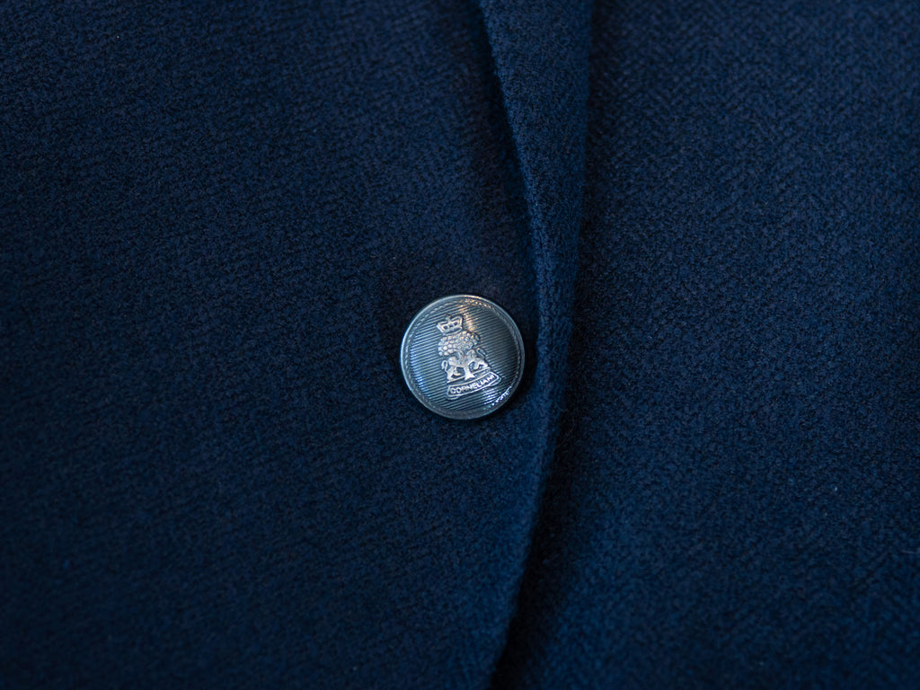 Corneliani Navy Blue Textured Herringbone Identity Blazer