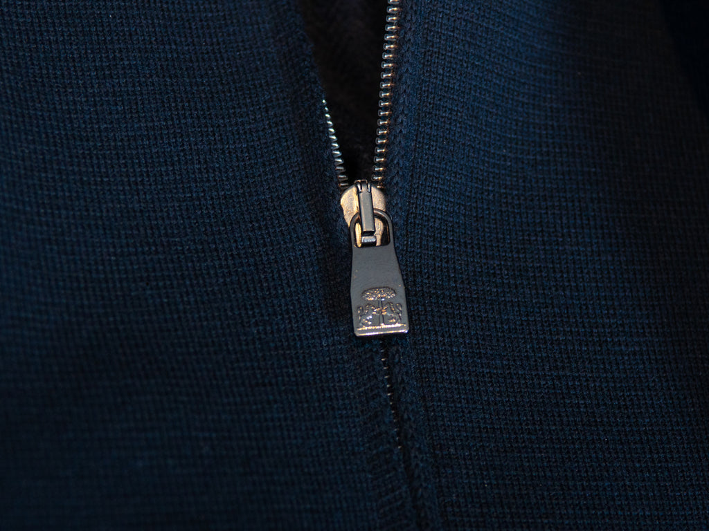 Corneliani Navy Blue Textured Herringbone Identity Blazer