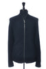 Theory Navy Blue Ribbed Cotton Full Zip Cardigan