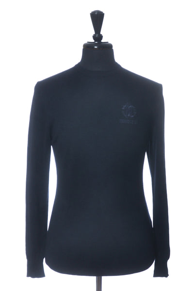 Roberto Cavalli Navy Blue Crew Neck Sweater
