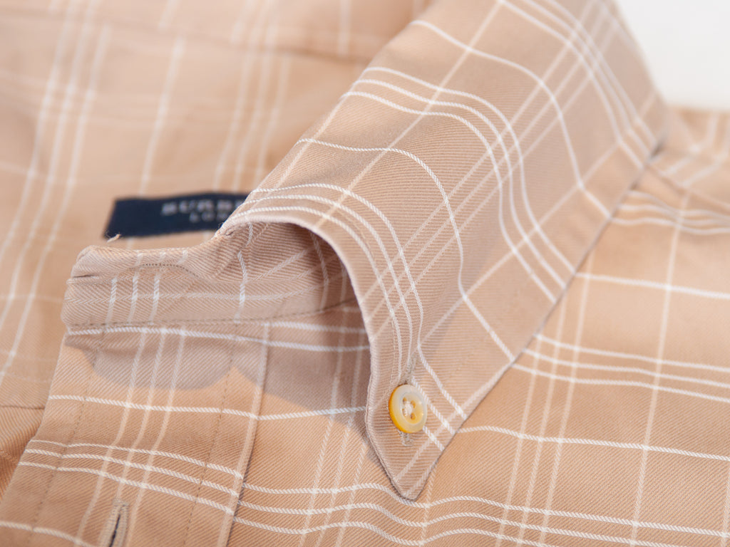 Burberry Brown Check Button Down Classic Fit Shirt