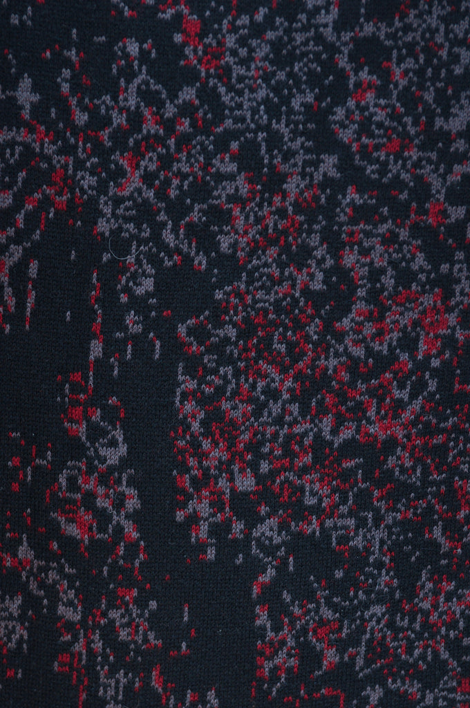 John Varvatos Black Print Crew Neck Sweater