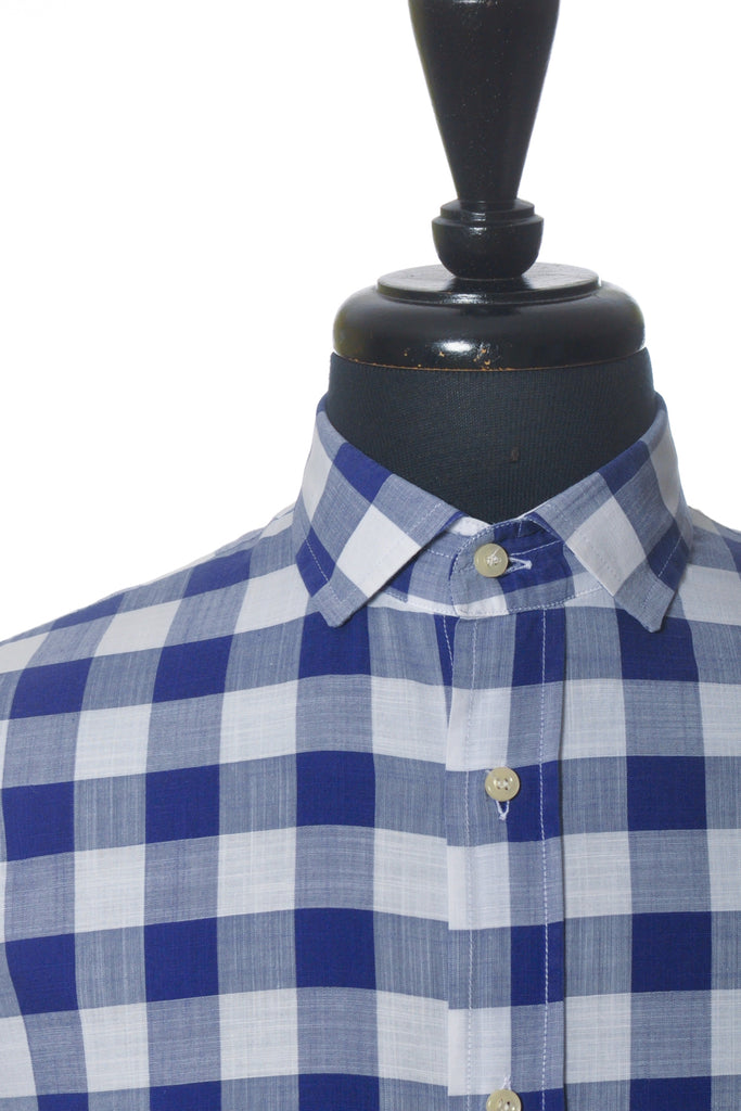 Culturata Navy Blue Check Tailored Fit Shirt