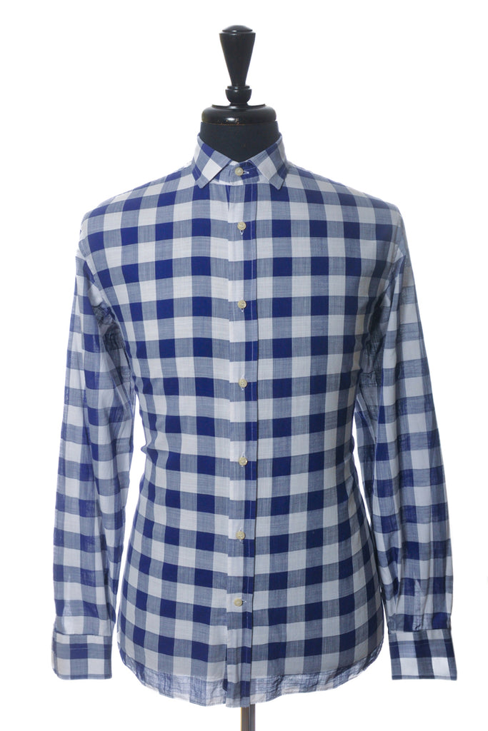 Culturata Navy Blue Check Tailored Fit Shirt