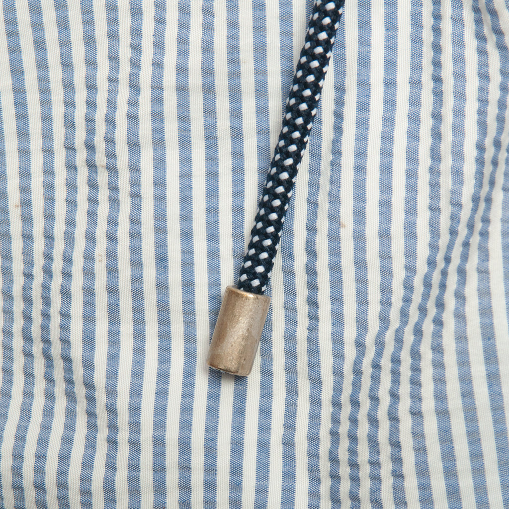 Patrick Assaraf Blue Seersucker Stripe Swim Shorts