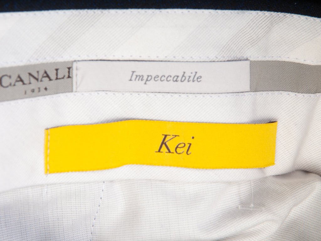 Canali Navy Blue Flannel Impeccable Kei Pants