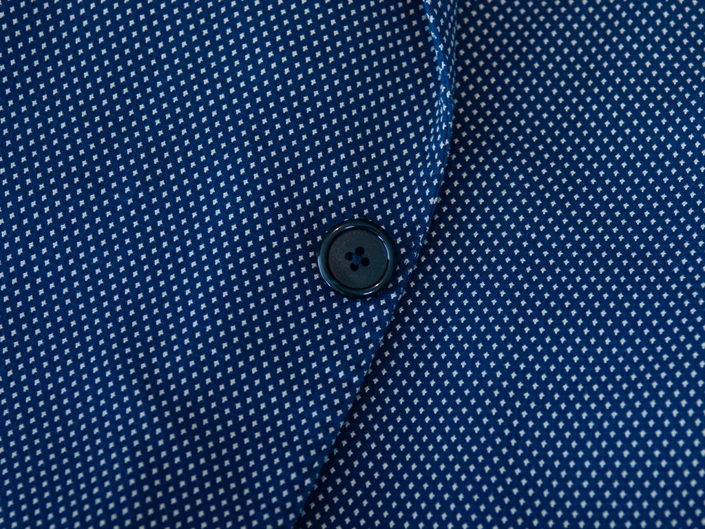 ZZegna Navy Blue Diamond Twill Drop8 Deco Blazer