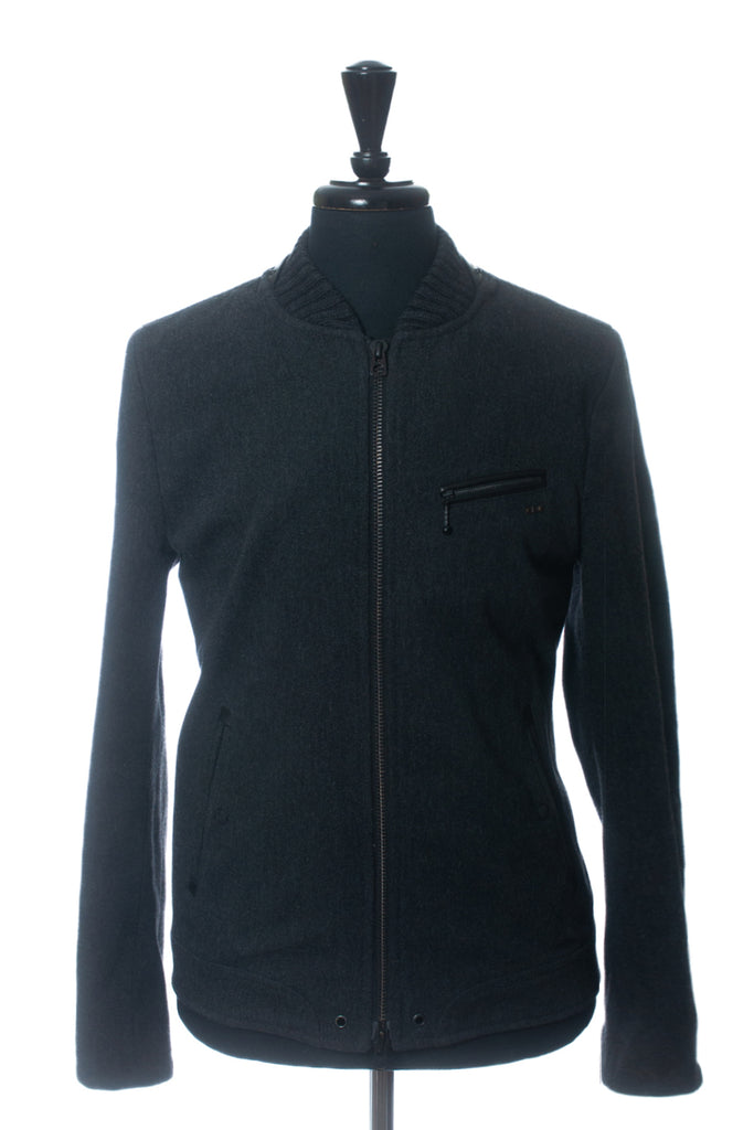 Diesel Grey Wool Blend Varsity Jacket