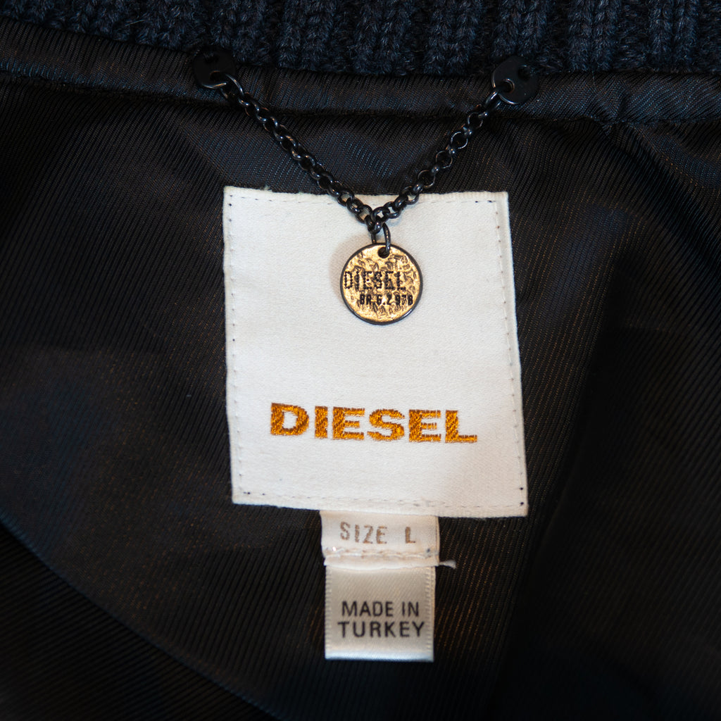 Diesel Grey Wool Blend Varsity Jacket