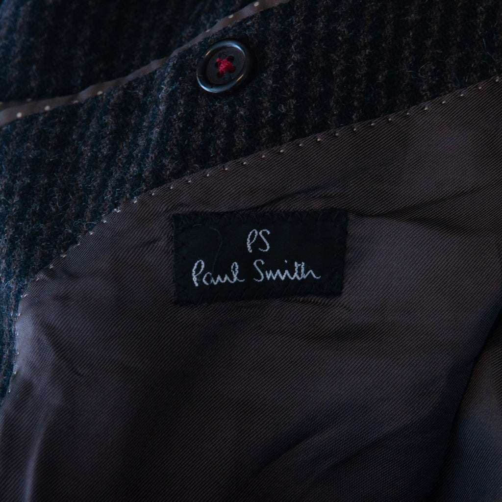 Paul Smith Dark Brown Houndstooth Overcoat