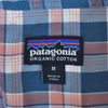 Patagonia Peach and Grey Check Organic Cotton Short Sleeve Shirt
