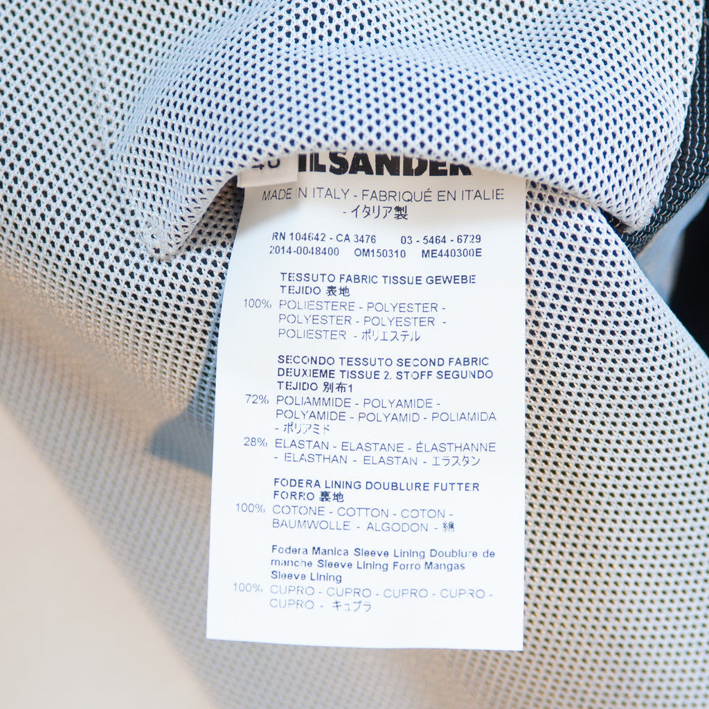 Jil Sander Sky Grey on Black Future Jersey Weave Blazer