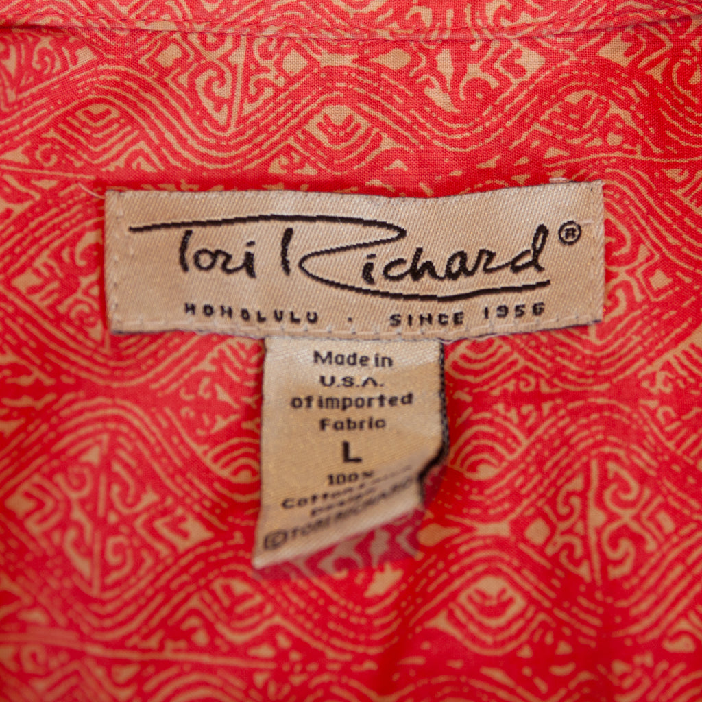 Tori Richard Vintage Coral Print Short Sleeve Shirt