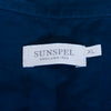 Sunspel Navy Blue Mandarin Collar Shirt
