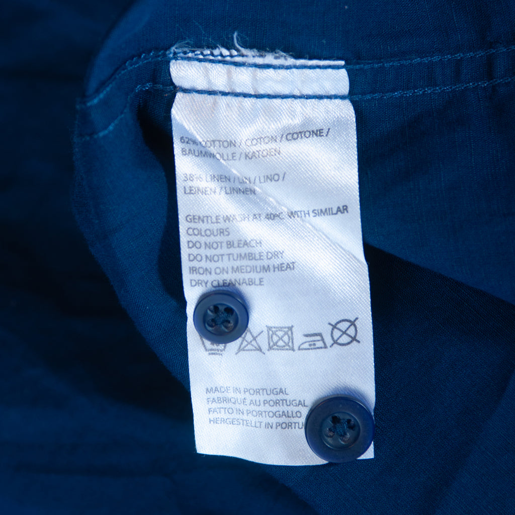 Sunspel Navy Blue Mandarin Collar Shirt