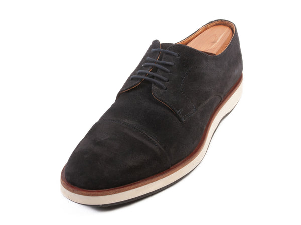 Hugo Boss Navy Blue Suede Derby Shoes