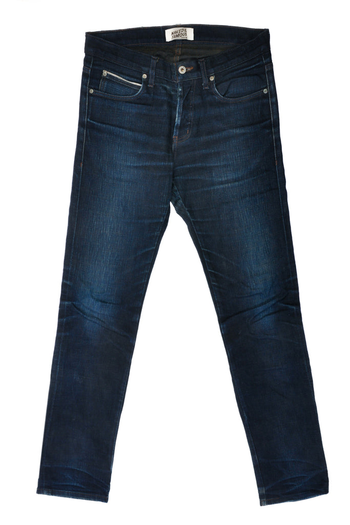 Naked & Famous SuperSkinnyGuy Green Weft Slub Stretch Selvedge Jeans