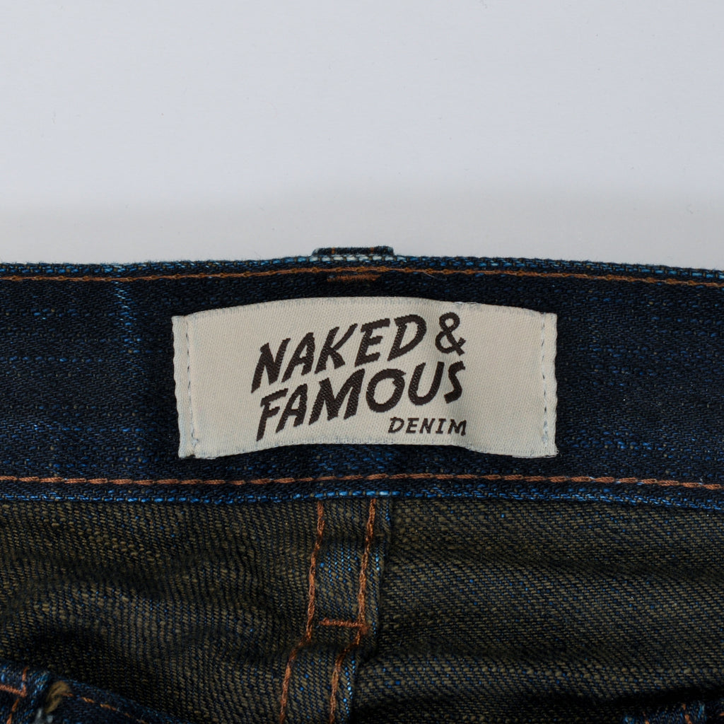 Naked & Famous SuperSkinnyGuy Green Weft Slub Stretch Selvedge Jeans