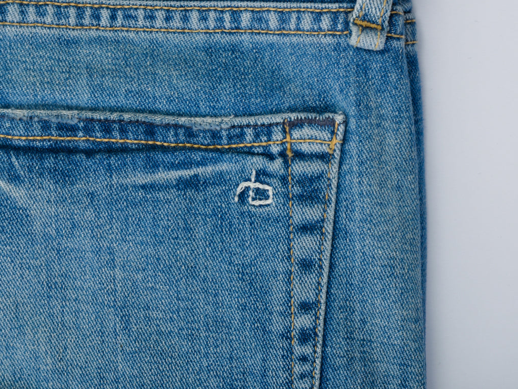 Rag & Bone Distressed Morrow Blue Fit1 Skinny Fit Jeans