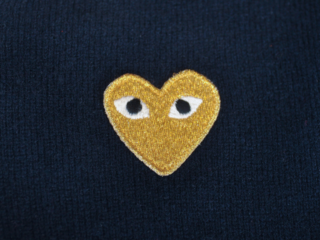 Comme des Garcons Play Deep Navy V-Neck