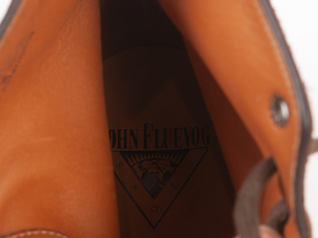 John Fluevog Brown Suede Cap Toe Boots