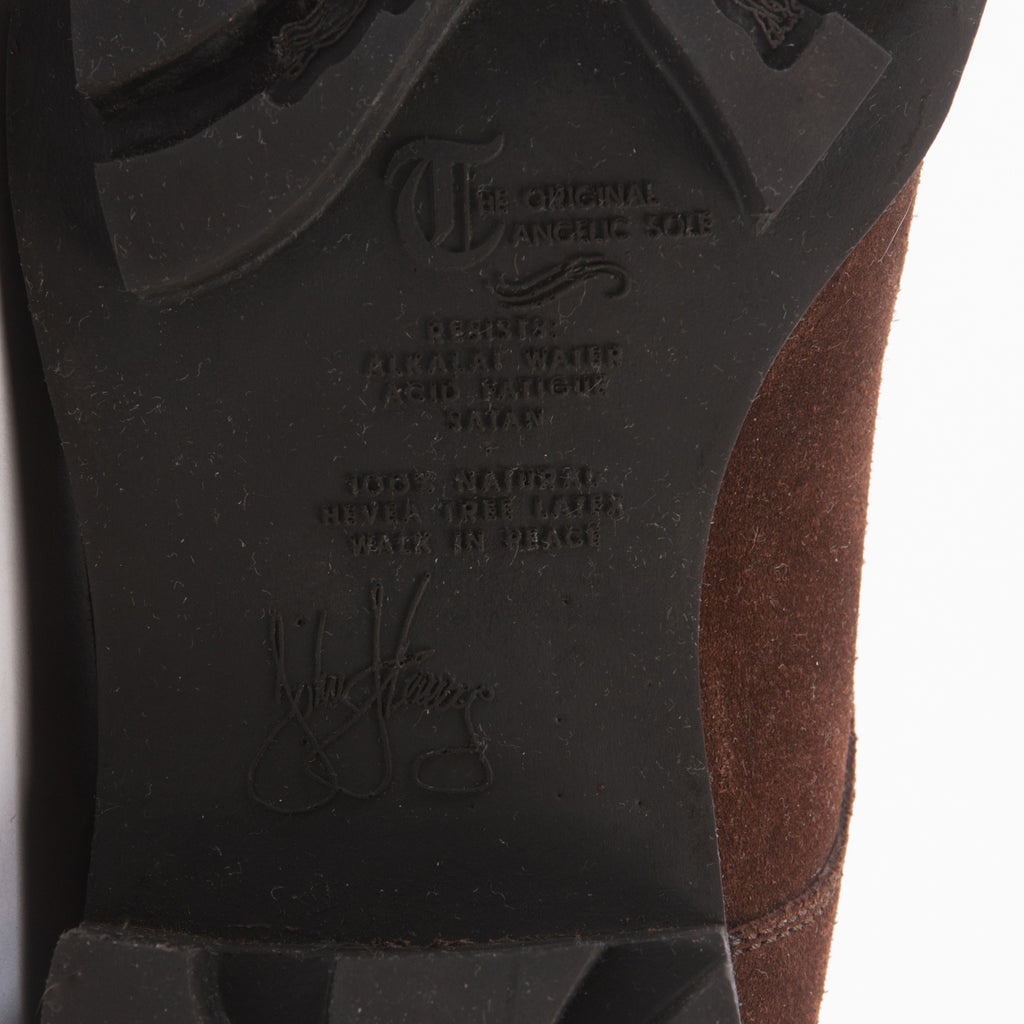 John Fluevog Brown Suede Cap Toe Boots