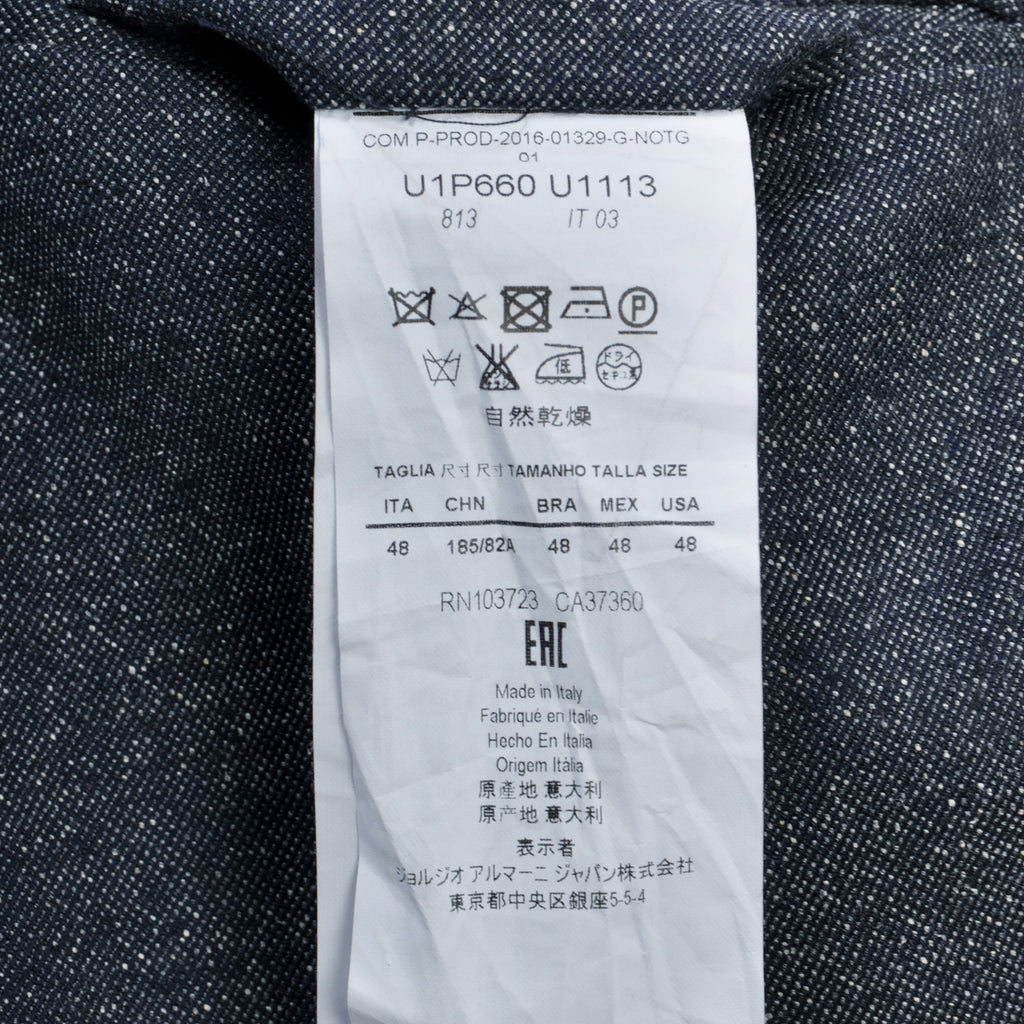 Emporio Armani Navy Blue Fleck Trousers