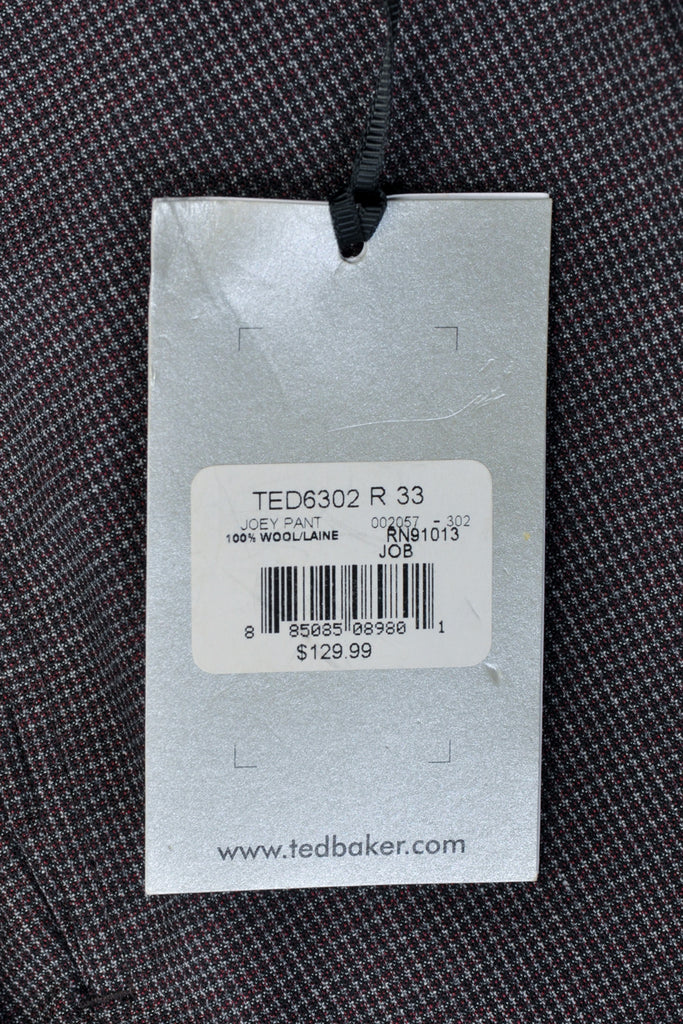 Ted Baker Merlot Microcheck Joey Pant