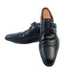 Magnanni Black Cap Toe Monk Strap Shoes