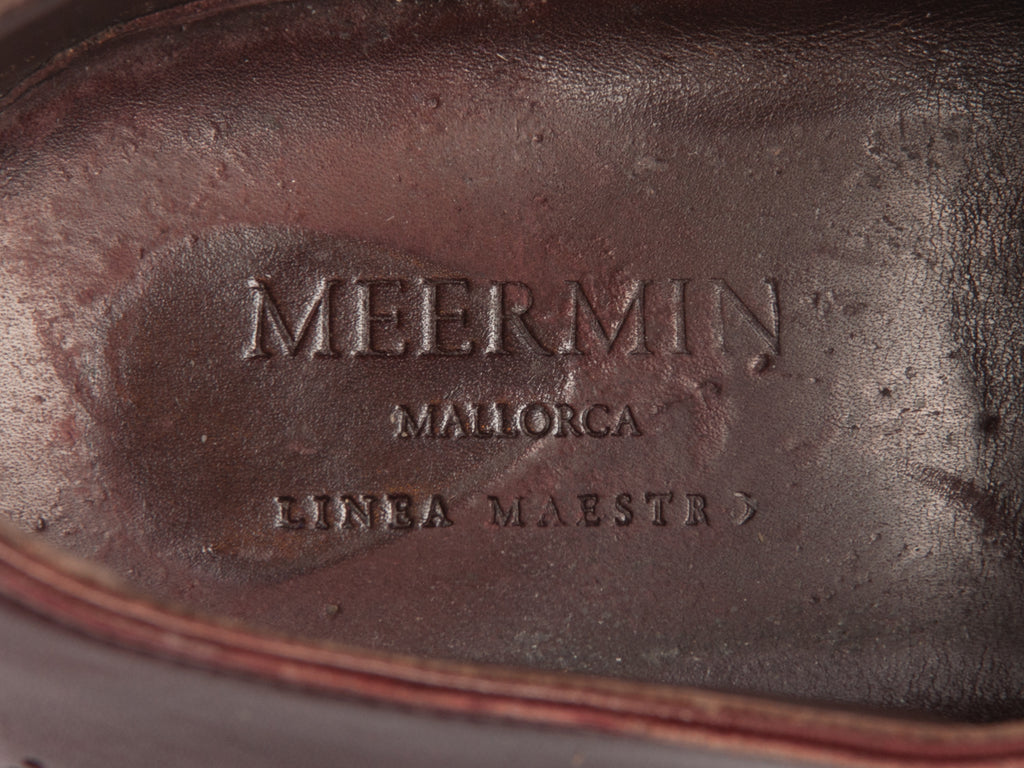 Meermin Mahogany Brown Linea Maestro Perf Toe Oxfords