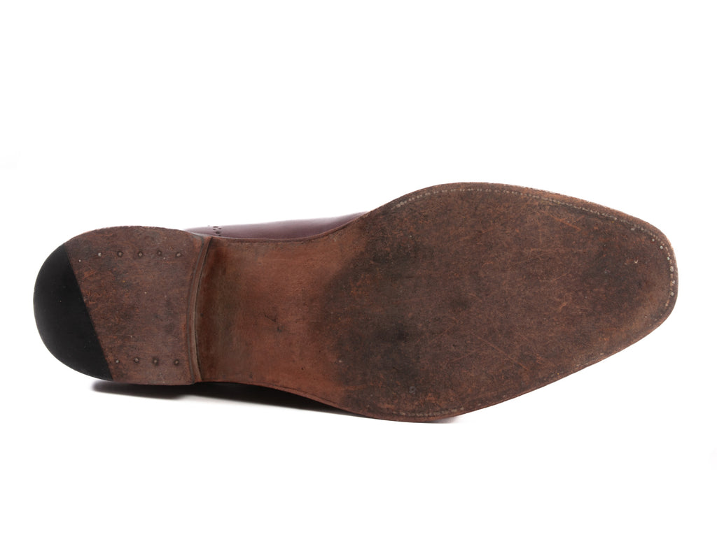 Meermin Mahogany Brown Linea Maestro Perf Toe Oxfords