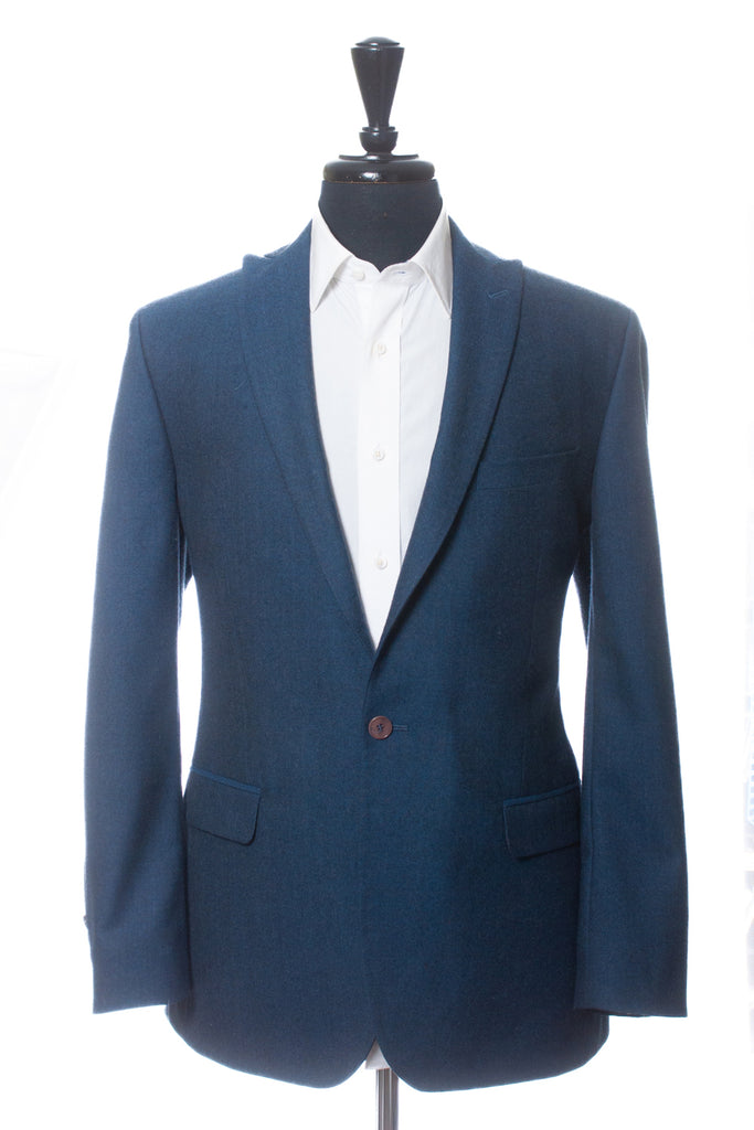 Ted Baker Blue Flannel Single Button Suit