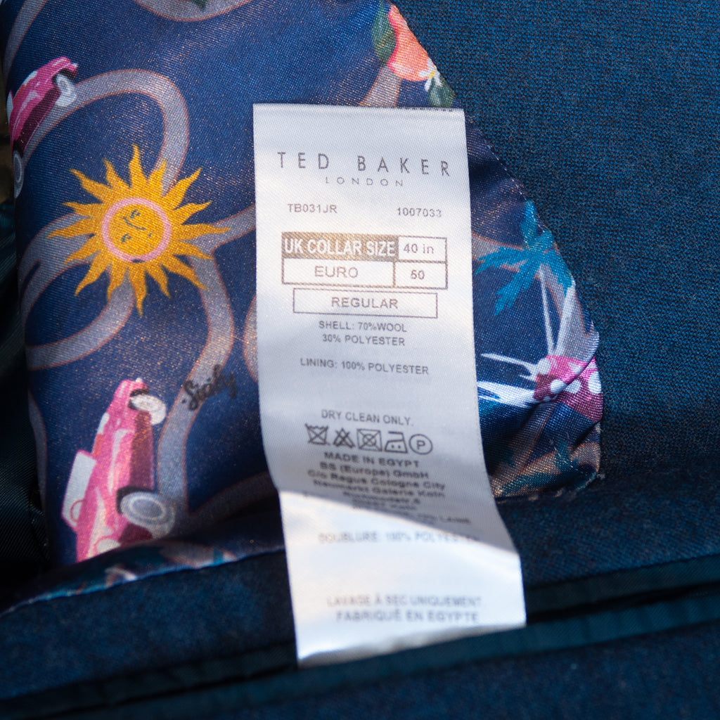 Ted Baker Blue Flannel Single Button Suit