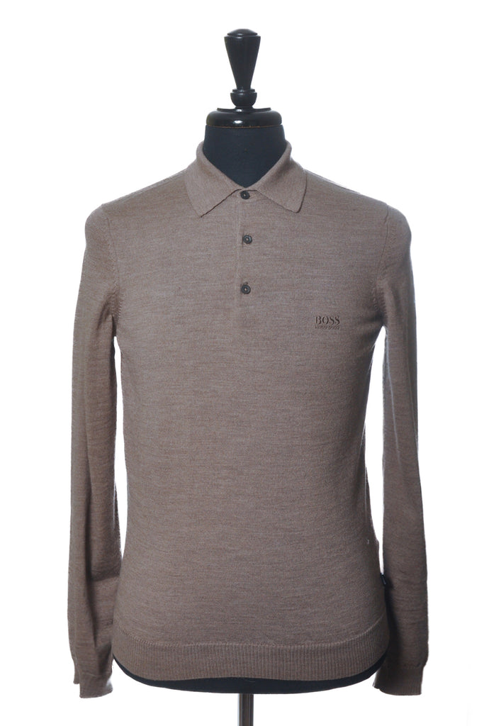 Hugo Boss Brown Merino Wool Banet_E Collared Knit
49
