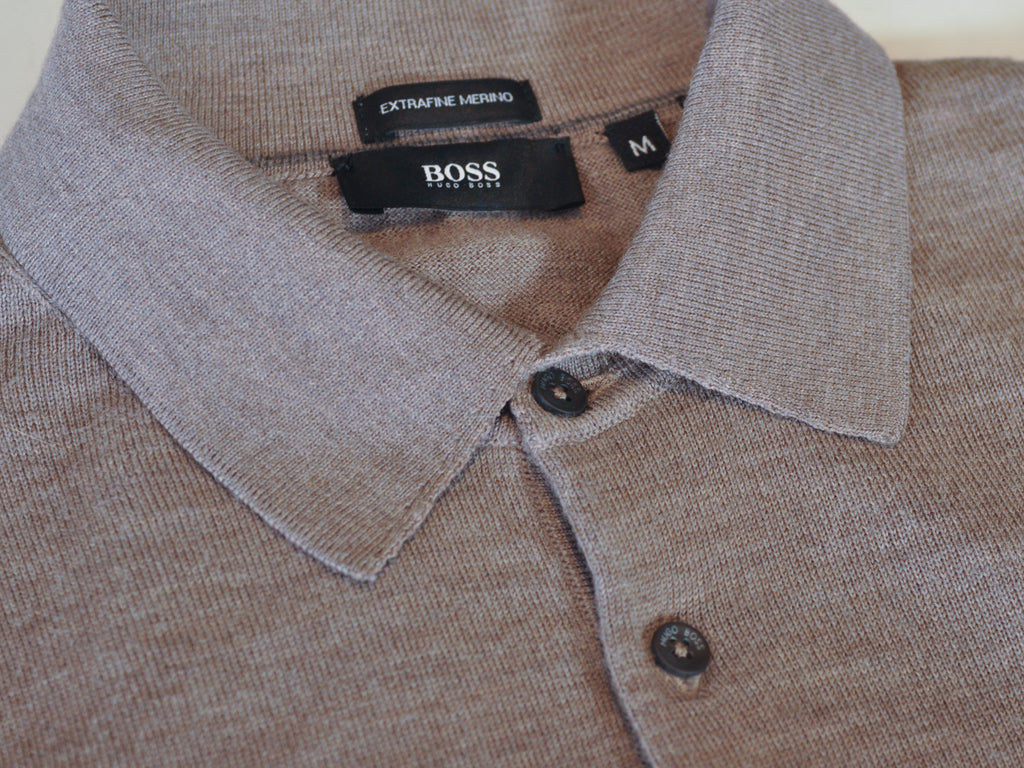 Hugo Boss Brown Merino Wool Banet_E Collared Knit
49
