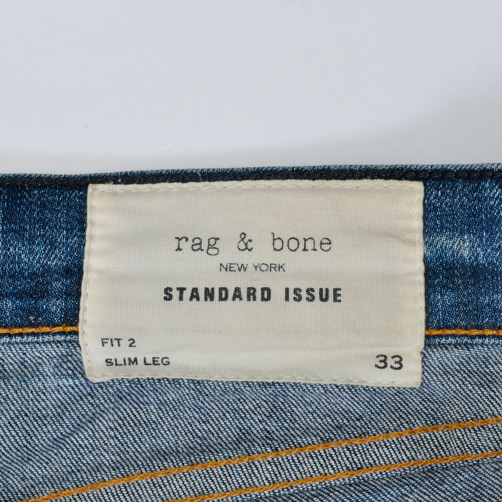 Rag & Bone Mile End Blue Fit2 Distressed Jeans