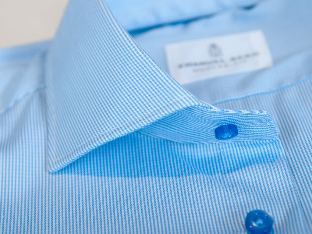 Emanuel Berg NWT Blue Striped Modern Fit Byron Shirt