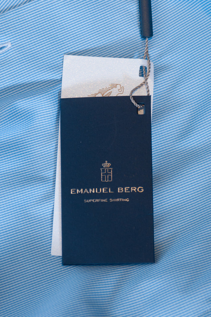 Emanuel Berg NWT Blue Striped Modern Fit Byron Shirt