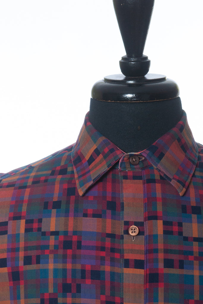 Robert Graham Sunset Red Pixelated Check Shirt