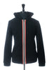 Burberry Black Icon Stripe Detail Cotton Full Zip Hoodie