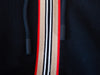 Burberry Black Icon Stripe Detail Cotton Full Zip Hoodie